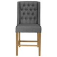 thumbnail image 4 of Ensemble de Salle à Manger en Bois Rustique 7pc avec Chaises en Tissu de Lin Gris et Table Extensible, 4 of 6