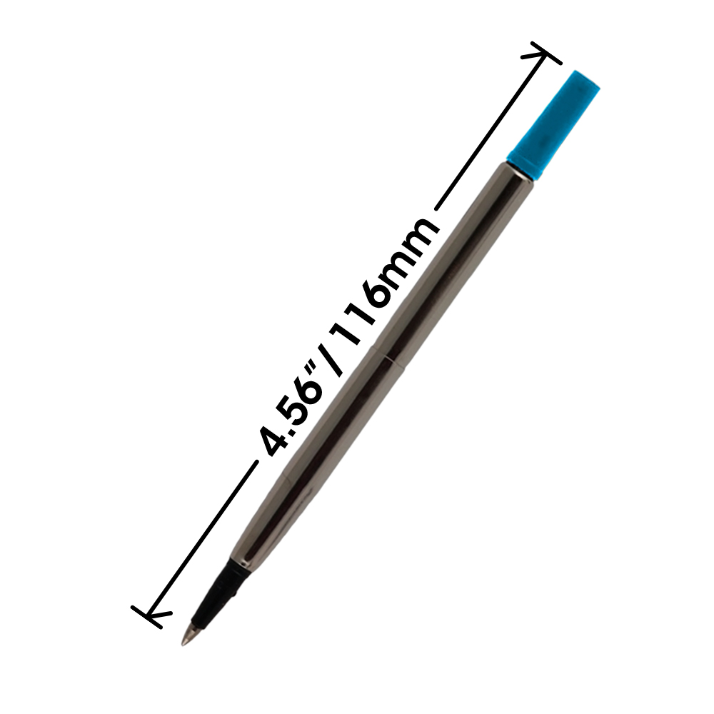 Jaymo Replacement for Parker Quink 1950324 - Measures 4.56 in / 116 mm Long - Rollerball Pen Refill - 24 Blue
