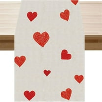 Valentines Day Table Runner Red Hearts Love Wedding Anniversary Holiday Kitchen Dining Table Decoration for Home Party Indoor Decor 70.87×12.99inch