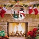thumbnail image 5 of Letrero navideño de madera colgante con Papá Noel y muñeco de nieve | Letrero de bienvenida para puerta principal | Decoración navideña para interior y exterior para el hogar, fiestas o regalos, 5 of 7
