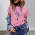thumbnail image 2 of Women's Dandelion Print T Shirts Cute Graphic Tees Short Sleeve Summer Cotton Tee Tops, 2 of 6