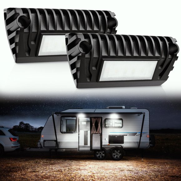 Lámpara LED SnowyFox para porche, exterior de aluminio, 12 V, 750 lm (paquete de 2)