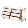 thumbnail image 4 of Elegant Decor Reflexion 6-Drawer Solid Wood and MDF Dresser in Gold Finish, 4 of 8