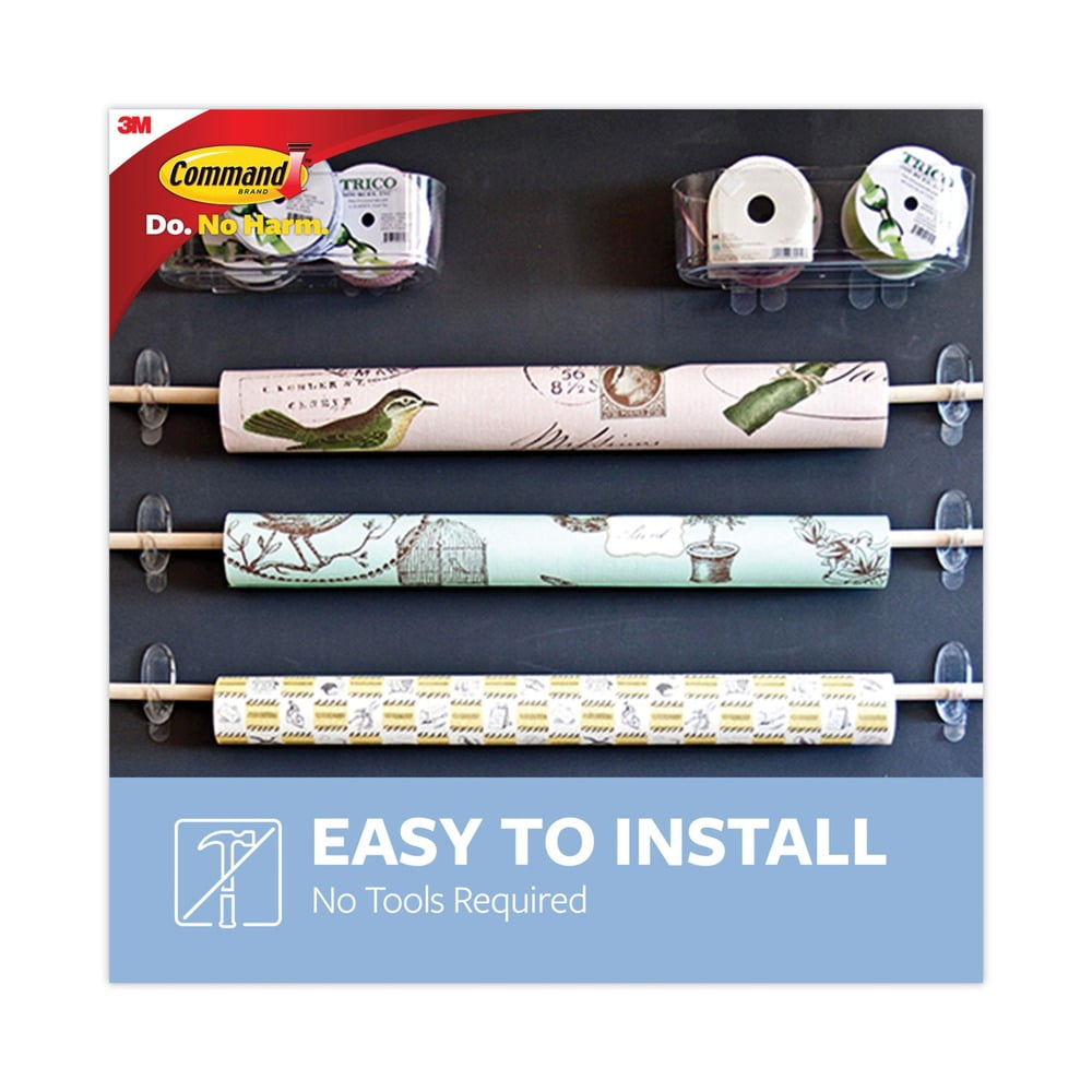 Command Clear Hooks & Strips Plastic Medium 50 Hooks w/50 Adhesive Strips per Carton 17091CLRCABP