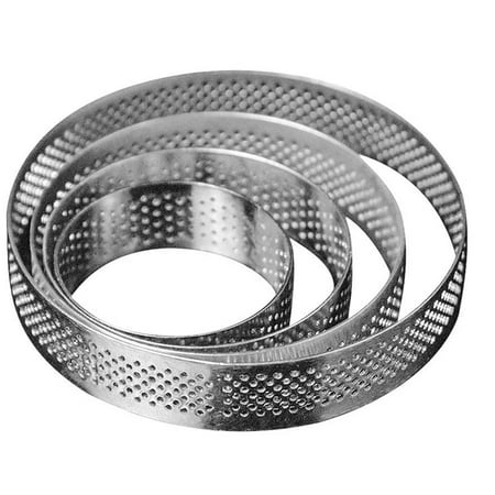 

Stainless Steel Porous Tart Ring Bottom Tower Pie Cake Mould Baking Tools HeatResistant Perforated Cake Mousse Ring
