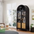 thumbnail image 2 of Vineego 71'' Display Cabinet with 2 Drawers and 3 Shelves, Modern Pantry Storage Cabinet with Aarch Design for Living Room Kitchen, Black, 2 of 7