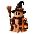 thumbnail image 2 of Halloween Resin Statue Decorations, Handcrafted Halloween Figurine Decorations, 3D Resin Skeleton Pumpkin Ghost Scarecrow Mummy Statue for Home Party Decor (Ghost), 2 of 4