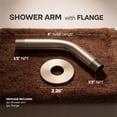 thumbnail image 3 of Shower Arm With Flange 6 Inch Stainless Steel Wall Mounted Shower Head Arm, Brushed Nickel Plated Finish, 3 of 7