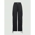 thumbnail image 6 of Women's High Waisted Cargo Pants - Baggy Y2K Wide Leg Pants with Pockets, Warm Thermal Streetwear for Winter Christmas New Year Outfits, 6 of 6