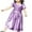 Purple-667, variant on Big Discount,3-8 Year Kids Solid Color Sequin Dress, Short Sleeves, Round Neck, Zipper Front, Fashionable Party Wear, Casual Play, Comfortable Fabric Perfect for Layering|Polyester,Rose Gold