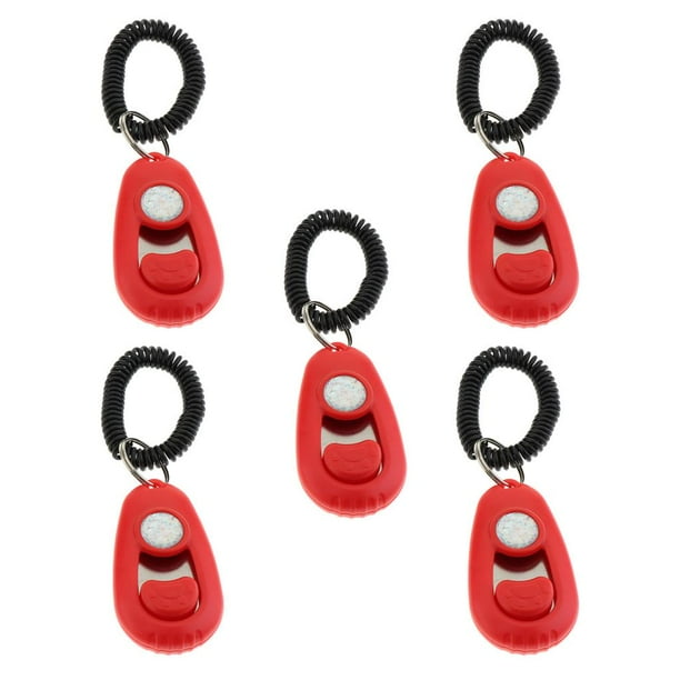 5 uds perro cachorro entrenamiento s botón entrenador obediencia con muñequera roja rojo Yuyangstore Perro Mascota Cachorro Silbato clicker