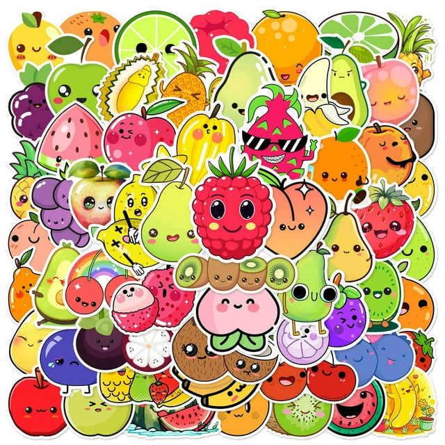Pegatinas de frutas y verduras para niños, 60 pegatinas para botellas de agua para adolescentes, bonito paquete de pegatinas de vinilo para portátiles, tazas de acero inoxidable, tazas de cerámica,
