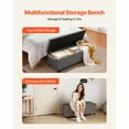 thumbnail image 3 of KFFKFF Upholstered Storage Ottoman Bench with Button-Tufted Design, Flip-Top Chest with Side Pockets, Metal Frame, and Linen Fabric for Bedroom, Living Room, Entryway, or Office, Grey, 3 of 8