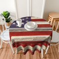 thumbnail image 3 of Usa American Flag July 4th Memorial Day Patriotic Round Tablecloth Waterproof Wipeable Tablecloth Cover Home Restaurant Kitchen Picnic Party Decoration 60 Inch Circular Tablecloth for 20-47 Inch, 3 of 6