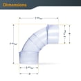 thumbnail image 2 of Codo recolector de polvo POWERTEC 70364V, 90°, 4 pulgadas, transparente, 2 of 4
