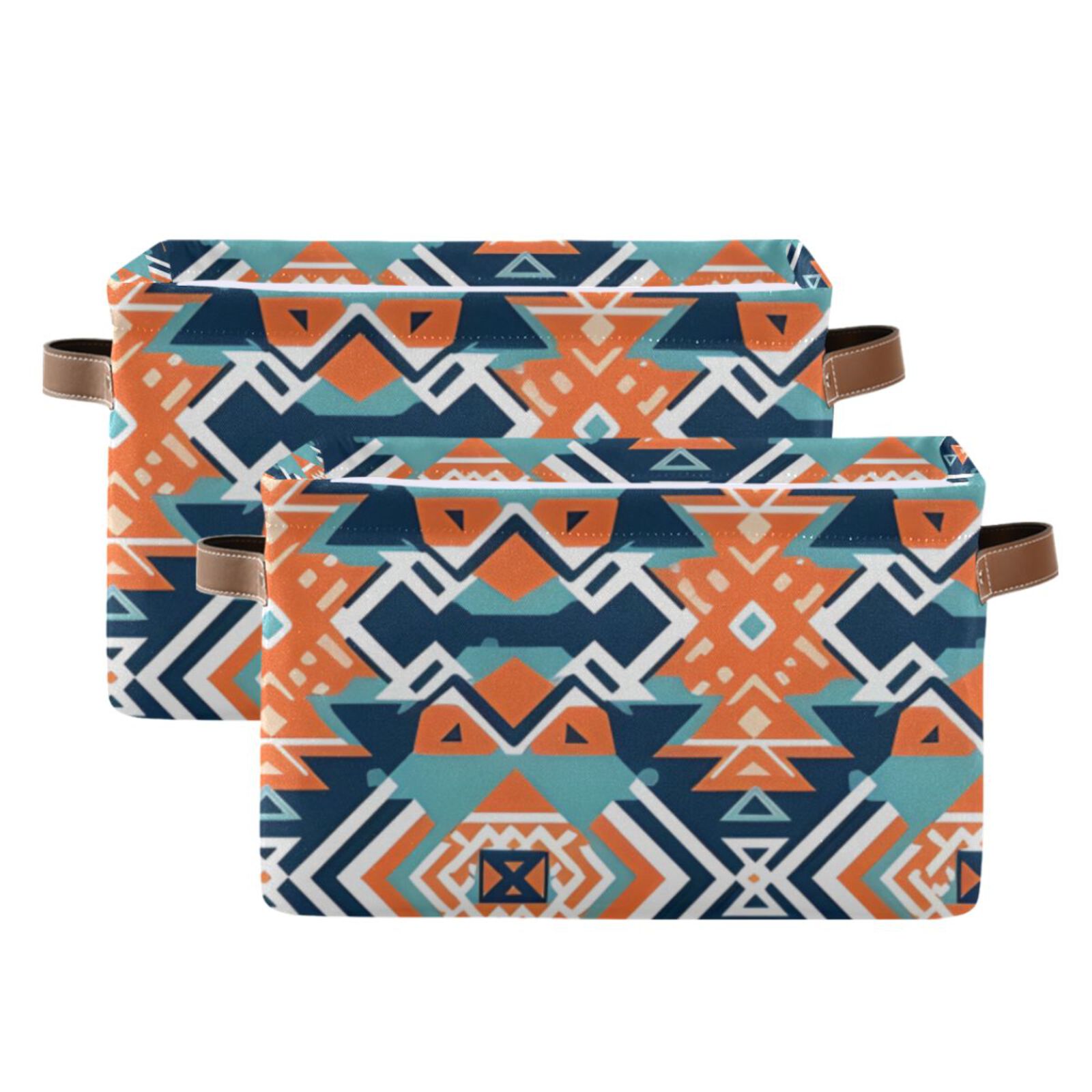 Rustic Tribal Pattern Storage Bins Baskets With Handles Storage Box Clothes Organizer Organization Toys