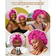 thumbnail image 7 of 2Pcs Satin Bonnet Silk Bonnet for Sleeping Silk Sleep Cap Double Layer Hair Bonnet with Elastic Tie Band for Curly Hair Night Cap, 7 of 7