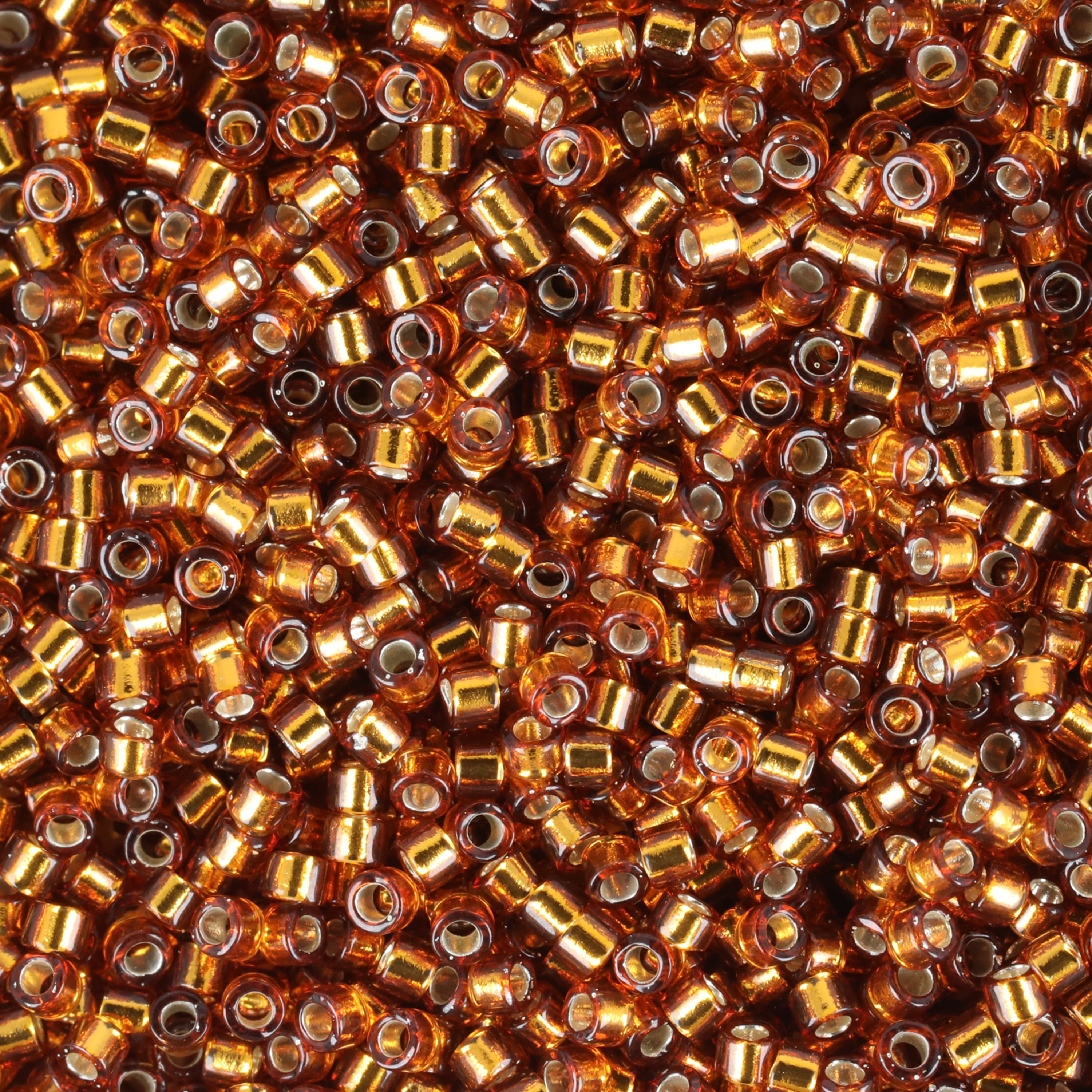 Miyuki Delica Seed Beads – Size 11/0 (1.6 mm), DB0144, Silver-Lined Amber, 7.2 g, Approx. 1440 Beads