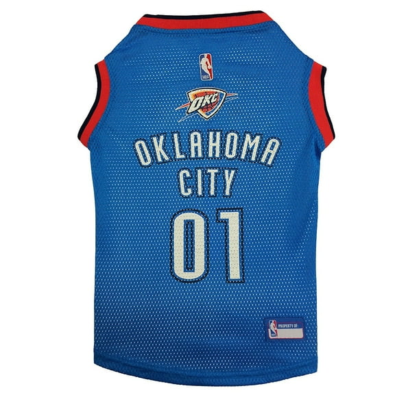 Pets First NBA Oklahoma City Thunder Mesh Basketball Jersey for DOGS & CATS - Licensed, Comfy Mesh, 21 Basketball Teams / 5 sizes
