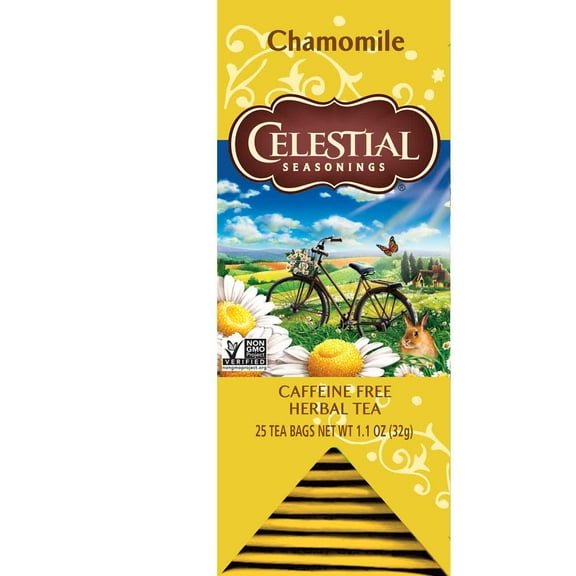 Celestial Seasonings Herbal Tea, ZS23 Chamomile, 25 Count (Pack of 6)
