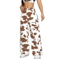 thumbnail image 4 of felwors Women's Cow Print Jeans High Waisted Straight Leg Denim Pants with Pockets, Western Cowgirl Outfit for Casual & Party Wear (Coffee, S), 4 of 6