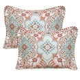 thumbnail image 4 of Home Soft Things 5 Piece Printed Microfiber Quilt Bedspread Set - Bennington Damask Coral - King (102" x 90"), 4 of 6