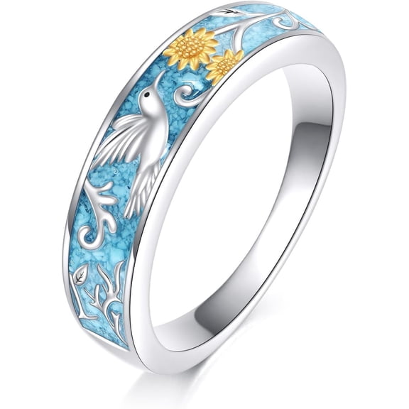 Turquoise Rings S925 Sterling Silver Turquoise Ring Jewelry Gift For Women Men
