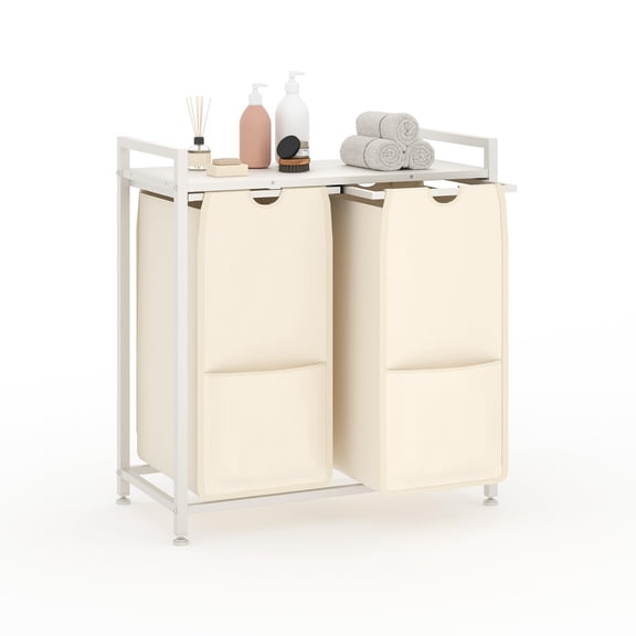 Laundry Hamper, Laundry Basket, Laundry Sorter with 2 Pull-Out and Removable Bags for Bedroom Bathroom Laundry Room