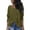 Army Green, variant on Women Casual Top Long Sleeve V Neck Solid Color Top Long Women T Shirt M
