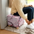 thumbnail image 5 of SCRAWLGOD Butterfly Plum Blossom Print Pink Square Ottoman Cover, Stretch Square Ottoman Covers Slipcover, Cover for Storage Stool, Footstool Protection for Living Room, 5 of 7