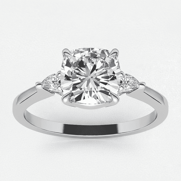 Classic White Gold Plated Moissanite Engagement Ring for Women by Auory