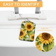 thumbnail image 3 of Square PU Leather Luggage Tags - 2 Pack with Privacy Cover and Stainless Steel Ring - Suitable for Travel, Backpack, Handbag - Suitcase Tags, Travel Tag Sunflower, 3 of 7