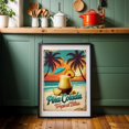 thumbnail image 6 of Retro Beach Drink Print: Timeless Island Charm - Illustration Tropical Cocktail Vintage Poster Summer Beach Palm Tree Fruit Black Framed Wall Art Print 8 x 12 inches, 6 of 7