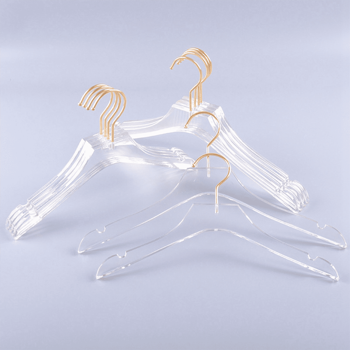 20 Pcs Clear Clothes Hangers with , Transparent Shirts Dress Coat Hanger with Notches for Lady Kids Small
