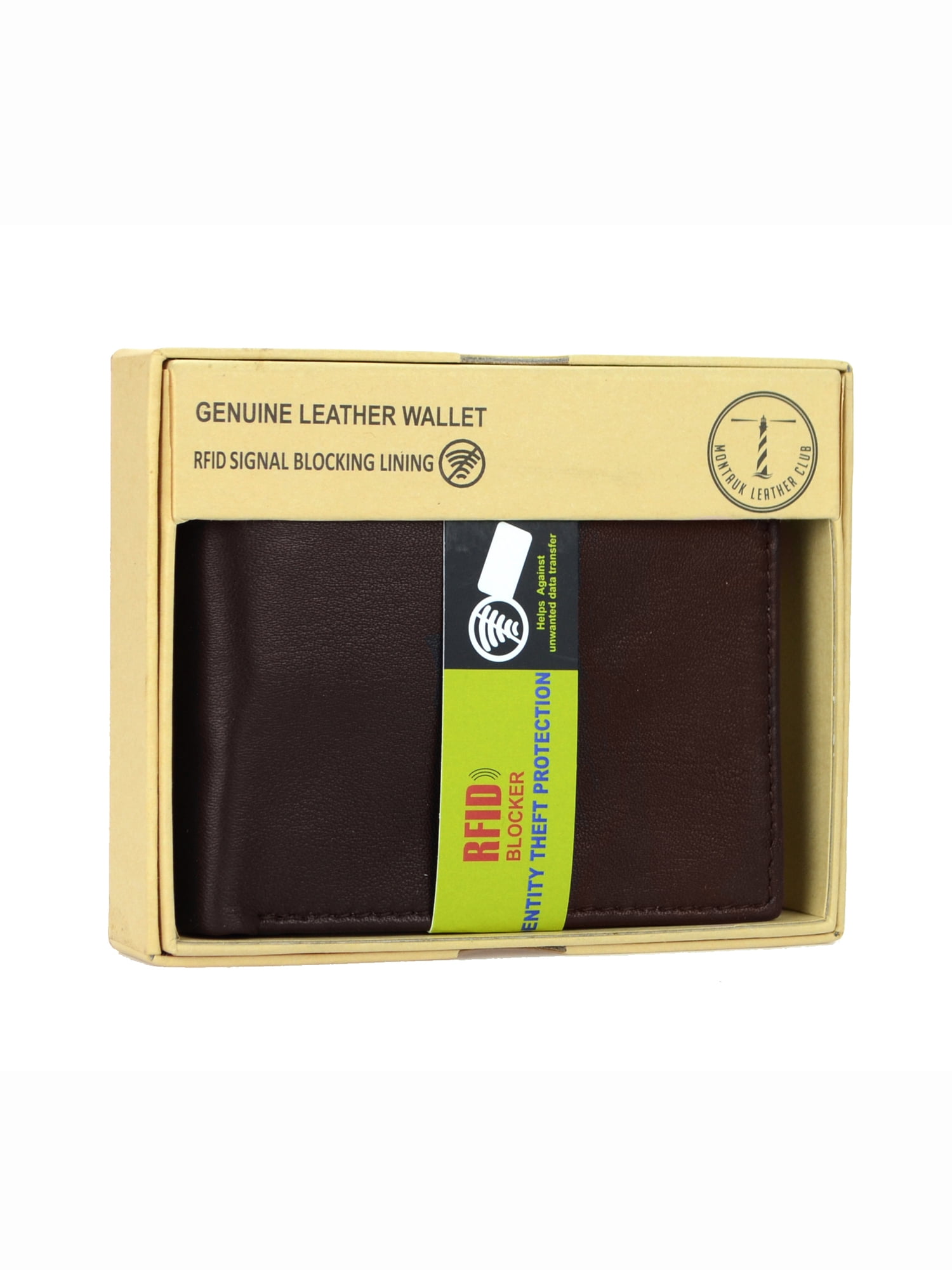 Men's RFID Signal Blocking Genuine Leather Traveller Wallet with Gift Box