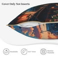 thumbnail image 5 of Zufioo Twilight Canal Reflection Print Velvet Border Throw Pillow Cover, Zipper Throw Pillow Protector for Cushions Sofa Bedroom Home Decorations-18"x18", 5 of 8