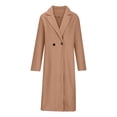 thumbnail image 5 of TIMIFIS Manteau Mi-Long en Mélange de Laine pour Femme à Grand Revers Cranté, à Simple Boutonnage - Kaki Automne/hiver, 5 of 5
