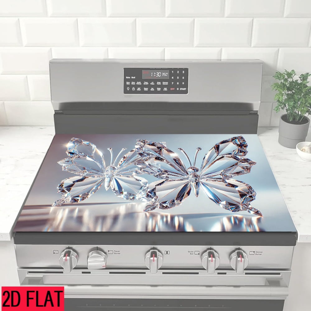 2D flat 1 kitchen stove cover, simple and artistic pattern design, Nordic-style kitchen mat, coffee machine mat, operation counter decoration, the first choice for kitchen gifts. The size is 28.3x20.