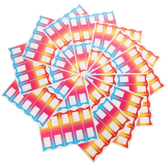 PBPBOX Writing Stickers Adhesive Flag Labels Paper Multi-colored for Teachers 12 Sheets Back to School