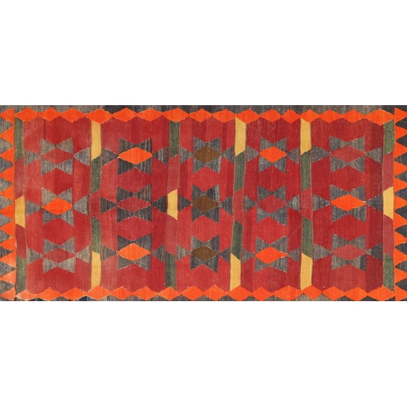 Ahgly Company Indoor Rectangle Traditional Red Southwestern Area Rugs, 7' x 10'