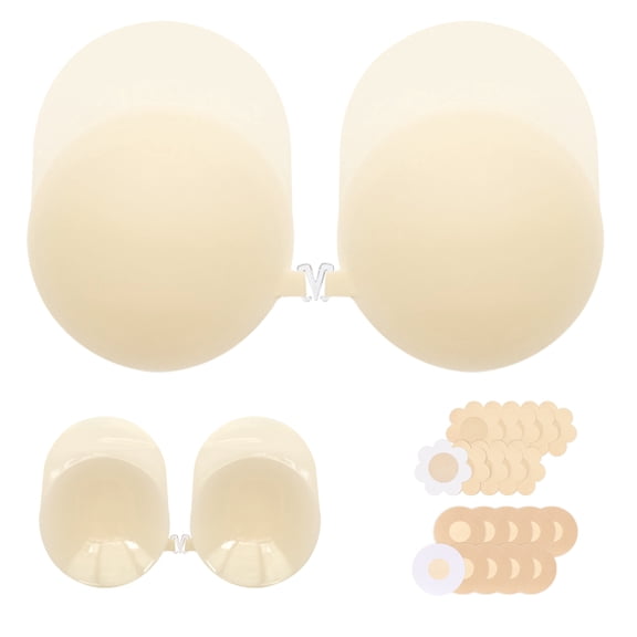 Nimiah Silicone Nipple Covers Lift Up Sticky Bra Seamless Ultra-Thin Pasties Women Adhesive Bras