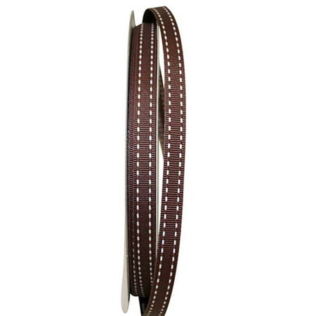 UPC: 0840108861734 | Jam Paper Grosgrain Saddle Stitch Ribbon  3/8 Inches X 50 Yards  Brown  Sold Individually