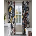 thumbnail image 4 of Wildflowers Blossom Sheer Curtains 84 Inch Length 2 Panels Set for Living Room/Bedroom, Black Spring Garden Botanical Floral Kitchen Curtains Grommet Semi-Sheer Curtains Window Treatments 52"x84"x2, 4 of 7