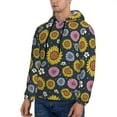thumbnail image 3 of Naloa Colorful Sunflowers Men's Casual Hooded Collar Drawstring Hoodies Pullover Sweatshirts Casual Long Sleeve Shirts-Medium, 3 of 7