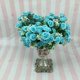 thumbnail image 3 of Ramo Farfi de 5 ramas y 15 cabezas de rosas artificiales para decoración de bodas y hogar, flores de seda sintética (azul), 3 of 8