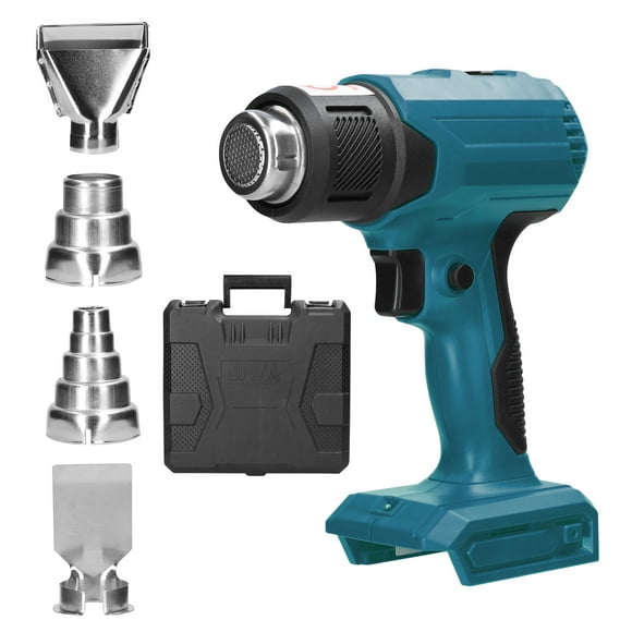 TFixol Cordless Handheld Hot Air Machine Lithium Rechargeable Heating Equipment Temperatures Adjustable Power Tool with 4 Nozzles Compatible with Makita 18V Lithium Battery
