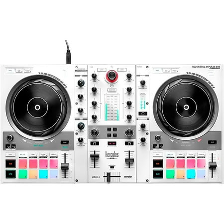 Hercules DJ DJControl Inpulse 500 White Edition with Case and Serato DJ Pro