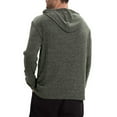 thumbnail image 3 of Annhoo Men's Hooded Sweater Drawstring Solid Color Ribbed Knit Shirts Long Sleeve Button Casual Tops Fall Winter Clothes, 3 of 6