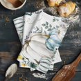 thumbnail image 6 of Thanksgiving Kitchen Towels Set of 2, Water Absorbent Dish Towel, Blue White Pumpkin Autumn Fall Leaf Decorative Hand Towels - Quick Drying Cloth for Cooking Baking, 18x28 Inch, 6 of 8