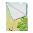 thumbnail image 2 of Cattle Soft Flannel Fleece Throw Blanket, Graphic Design Grazing Cow in the Field with Trees near Lake and Windmill Pattern, Cozy Plush for Indoor and Outdoor Use, 50" x 60", Multicolor, by Ambesonne, 2 of 5